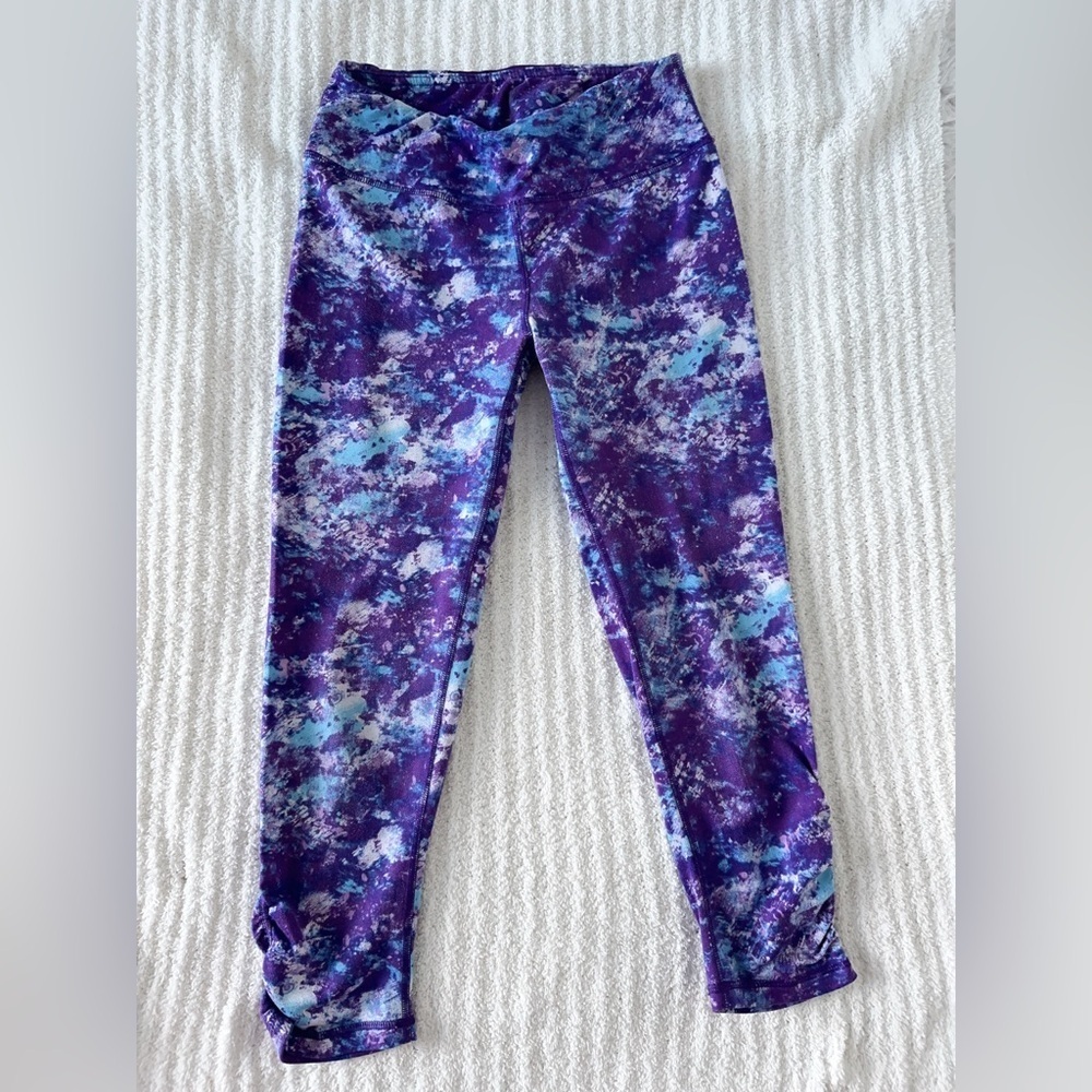 GAIAM Capri Purple and Blue Jeggings with Cosmic Print